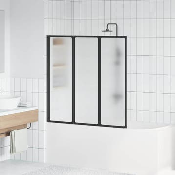 vidaXL Douchescherm Zwart 120 x 2 x 117 cm Aluminium en PP, Verzenden, Nieuw