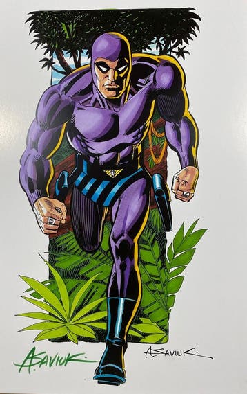 Print - The Phantom - The Phantom (Purple Suit) - Signed by, Verzenden, Nieuw