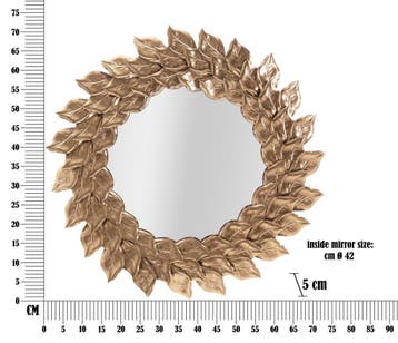 WANDSPIEGEL GLAM BLAADJE RAME CM Ø 73X5, Huis en Inrichting, Woonaccessoires | Spiegels, Ophalen of Verzenden, Nieuw