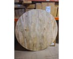 Tafelblad rond 4 cm massief  ONBEHANDELD mangohout | 90 tot, Huis en Inrichting, Tafelonderdelen, Ophalen of Verzenden, Nieuw