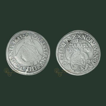 Denemarken. 1 Mark 1615 Scarce variety