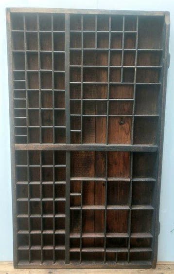 Kast - Hout - Grote drukkerslade - drukkersletterbak