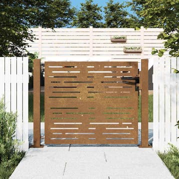 vidaXL Poort 100x100 cm vierkant cortenstaal, Verzenden, Nieuw