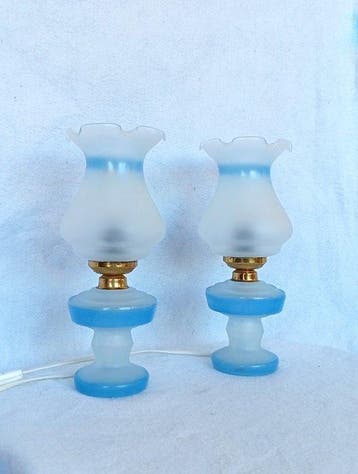 Tafellamp (2) - Glas - Retro/Vintage