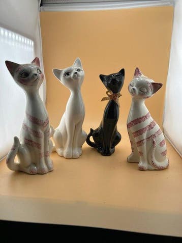 Figuur - Keramik Katzenfigur(en) (4) - Keramiek