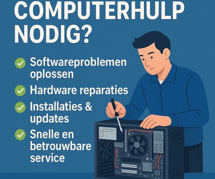 Computer hulp en reparatie aan huis v.a 15€, Diensten en Vakmensen, Computer en Internet experts, Beveiliging en Viruspreventie