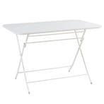 Klaptafel Sande tuintafel metaal vierkant 71x110x70 cm wit [, Tuin en Terras, Tuintafels, Verzenden, Nieuw