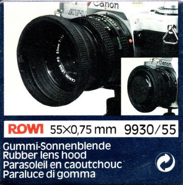 Rowi Rubber Lens Hood 55×0,75mm (9930/55) (Nieuw), Verzenden, Nieuw