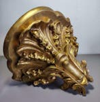 Antique, baroque style, hand-carved wooden wall console, -