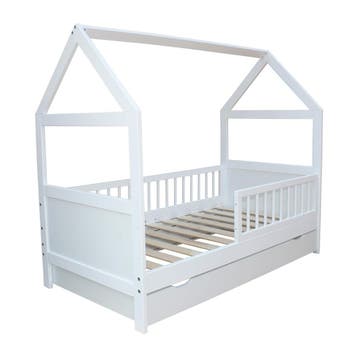 Huisbed Peuter 140x70cm | Vurenhout | OP=OP!, Nieuw, 70 tot 85 cm, Lattenbodem, 140 tot 160 cm