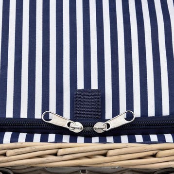Picknickmand voor 4 personen - incl. inhoud - blauw en wit, Verzenden, Nieuw
