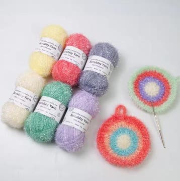 Set van 6 Scrubby Garen voor Haken en Breien, Verzenden, Nieuw