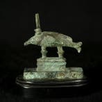 Oude Egypte, Ptolemeïsch Brons Oxyrhynchus-vis, 8 x 8 cm