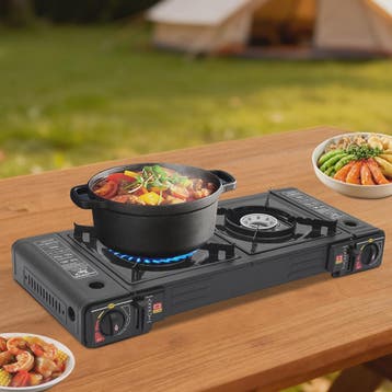 Draagbaar 2-pits Camping Gasfornuis - 2500W, Regelbaar, Incl, Verzenden, Nieuw