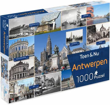 Toen & Nu - Antwerpen Puzzel (1000 stukjes) | Tuckers Fun, Verzenden, Nieuw