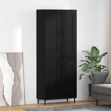 vidaXL buffetkast 2 st Zwart Eiken 69,5 x 34 x 180 cm, Minder dan 50 cm, Verzenden, Nieuw, Minder dan 100 cm
