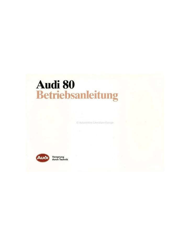 1987 AUDI 80 INSTRUCTIEBOEKJE DUITS, Auto diversen, Handleidingen en Instructieboekjes