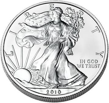 American Eagle 1 oz 2010 (34.764.500 oplage), Verzenden, Midden-Amerika, Losse munt, Zilver