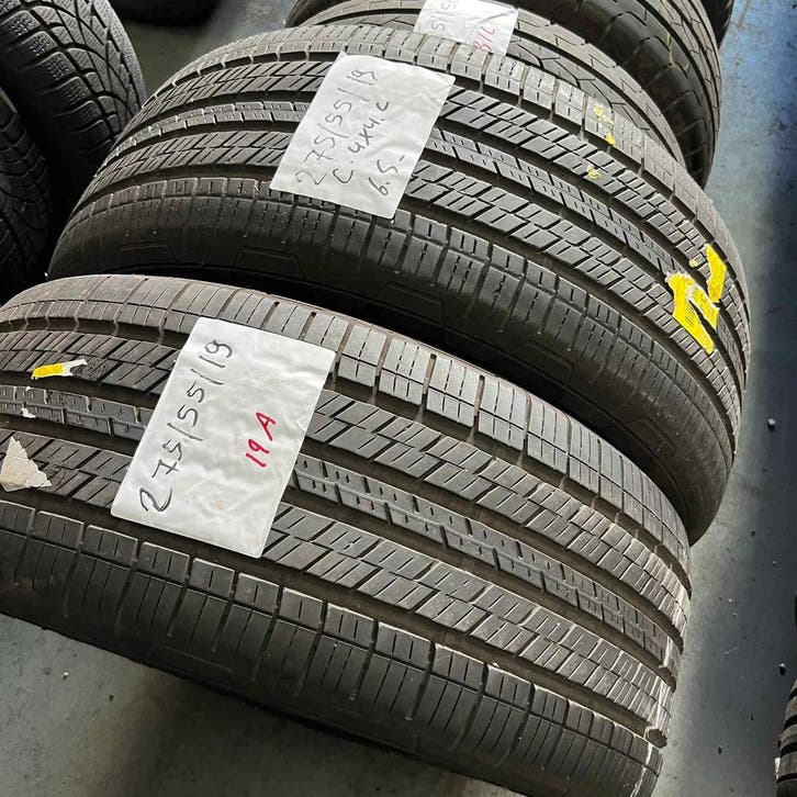 2 x Continental 4X4 Contact 275-55-19 Zomerbanden 6,5mm, Auto-onderdelen, Banden en Velgen, 19 inch, Zomerbanden, 275 mm, Personenwagen