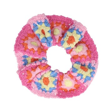 Haarelastiek Scrunchie – Gehaakte Stof – Bloemen Motief –, Nieuw