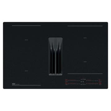 AEG Kookplaat met afzuiging SenseFry SaphirMatt®, 80 cm, Nieuw, Inbouw, Inductie, 4 kookzones