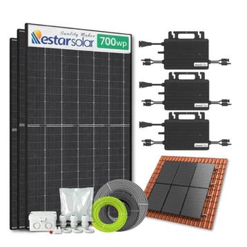 Zonnepanelen Pakket Schuindak 2.1 kW 3x 700Wp Micro-omv., Ophalen of Verzenden, Nieuw