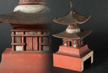 Wooden Tahoto Pagoda Architectural Mode - sculptuur Hout -