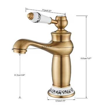 Antiek Bronzen Badkamerkraan van Massief Messing, Verzenden, Nieuw