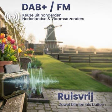 2dekans | Noodradio Solar Opwindbaar - DAB+ / FM Nood Radio, Ophalen of Verzenden, Zo goed als nieuw