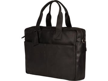 BURKELY River Laptoptas - 15.6 inch - Leren - Zwart, Computers en Software, Verzenden, Zo goed als nieuw