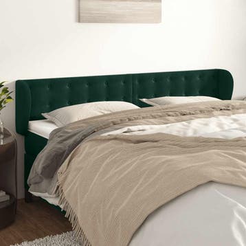 vidaXL Hoofdbord met randen 163x23x78/88 cm fluweel, Huis en Inrichting, Verzenden, Nieuw, Groen, Stof