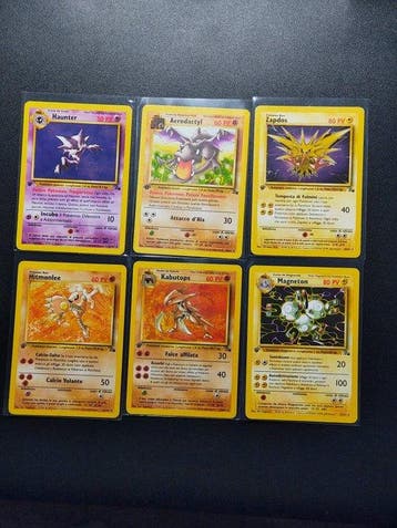Pokémon - 6 Card - Aerodactyl - Zapdos - Haunter - Hitmonlee, Nieuw