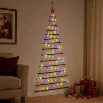 vidaXL Hangende Kerstboom 210 cm 130 LEDs Meerkleurig, Verzenden, Nieuw