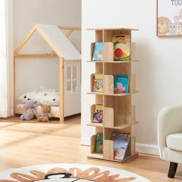 Kinderboekenkast Talöpintaa draaibaar 129x40x40 cm eikenkleu, Kinderen en Baby's, Verzenden, Nieuw
