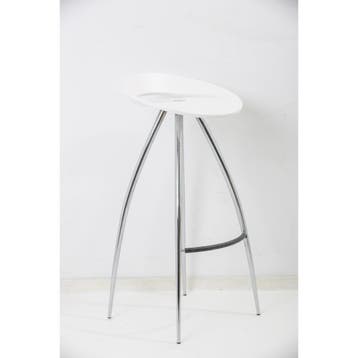Magis Lyra design Kruk wit chroom, Receptie of Entree, Ophalen of Verzenden, Gebruikt, Stoel