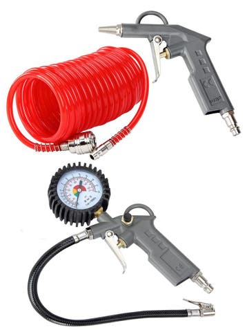 Perslucht Toebehoor Set van 3 Pistool Manometer Spiraalslang, Verzenden, Nieuw
