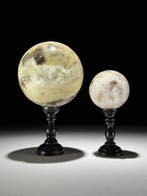 GEEN MINIMUMPRIJS - Prachtig paar kristalkwarts Bollen op