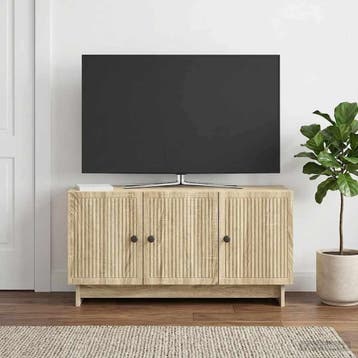vidaXL TV-kast 99 x 34,5 x 50 cm Sonoma Eiken Bewerkt hout, Minder dan 50 cm, Verzenden, Nieuw, Minder dan 100 cm