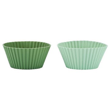KitchenCraft Siliconen Cupcake Vormpjes Groen 12st., Verzenden, Nieuw