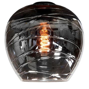 Highlight | Glazen lampenkap 32cm | Smoked | Apple, Huis en Inrichting, Lampen | Lampenkappen, Zwart, Rond, Nieuw, Ophalen of Verzenden