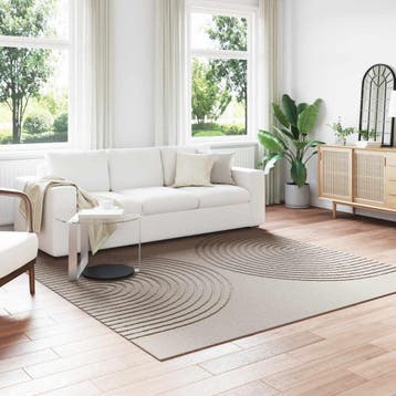 vidaXL Binnen kleed GALATI Beige 240 x 240 cm Polyester, Verzenden, Nieuw, Beige