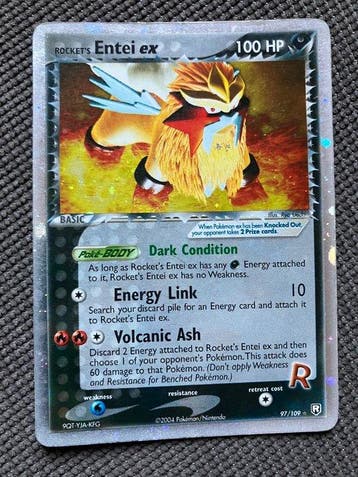 Pokémon - 1 Card - Entei 97/108 Foil, Holo - EX - EX Team, Nieuw