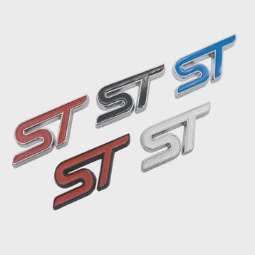 ST Grille Badge Embleem Sticker - Rood/Blauw Chroom - Voor F, Verzenden, Nieuw