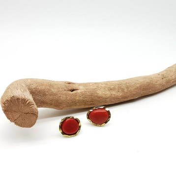 Koraal - Zilver - Oorbellen - Italiaans ambacht