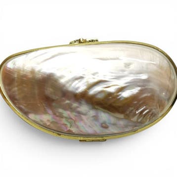 parelmoer, brons tas - Hoogte: 11 cm - Breedte: 18 cm- 250 g