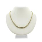 Gouden gedraaide schakelcollier (Ketting), Ophalen of Verzenden, Gebruikt, Overige kleuren, Goud