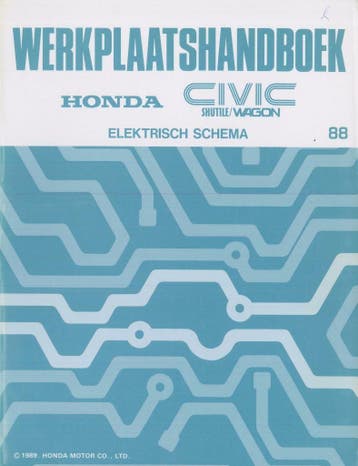 1989 Honda Civic Werkplaatshandboek elektrisch schema, Verzenden