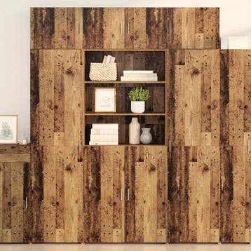 vidaXL Highboard Oud Hout 80 x 42,5 x 185 cm Bewerkt hout, Verzenden, Nieuw, 50 tot 100 cm, Minder dan 100 cm