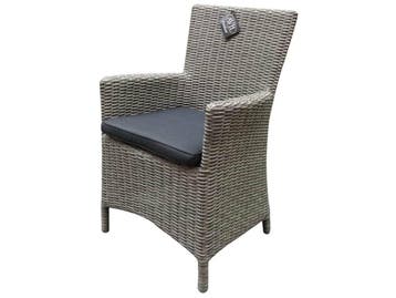 Capri dining tuinstoel grijs wicker set van 4, Tuin en Terras, Ophalen of Verzenden, Nieuw, Wicker