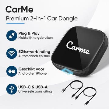 2dekans | CarMe Premium 2-in-1 CarPlay Dongle - Draadloos, Ophalen of Verzenden, Zo goed als nieuw